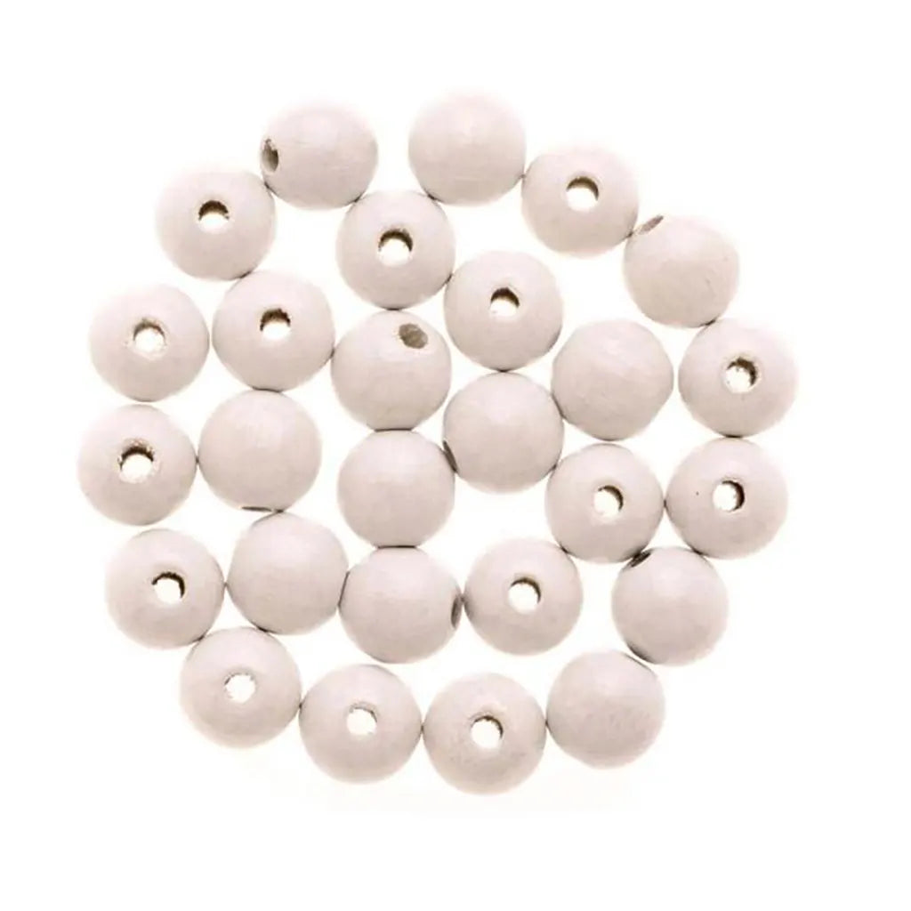 Wooden Beads 8mm 80pcs, White