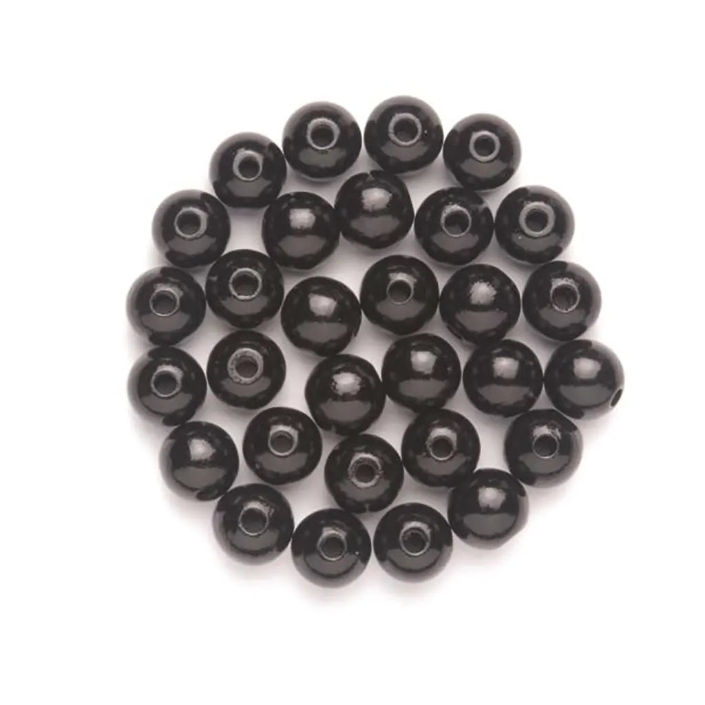 Wooden Beads 8mm 80pcs, Black