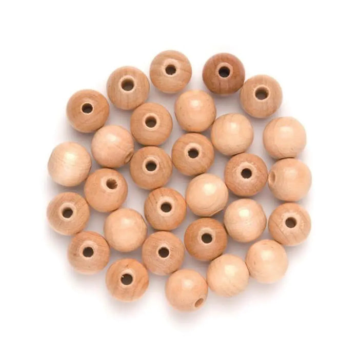 Wooden Beads 12mm 28pcs, Natural
