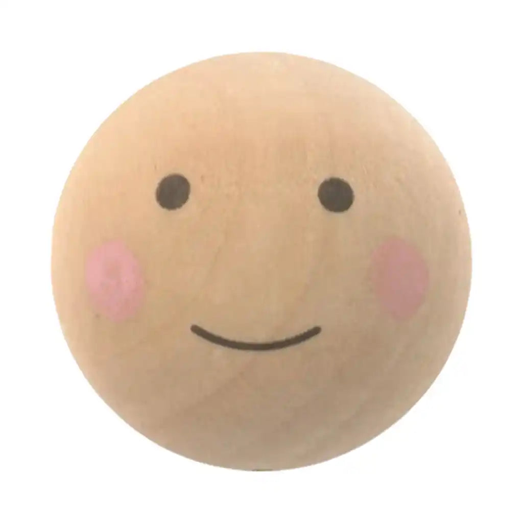 Wooden Ball Natural Painted Face 2.5cm, 8pcs