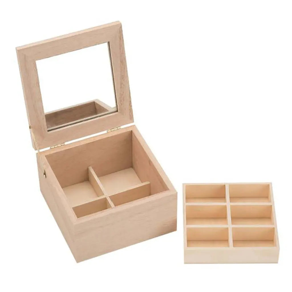 Wooden jewel box 13.5x12.8x7.5cm. pine