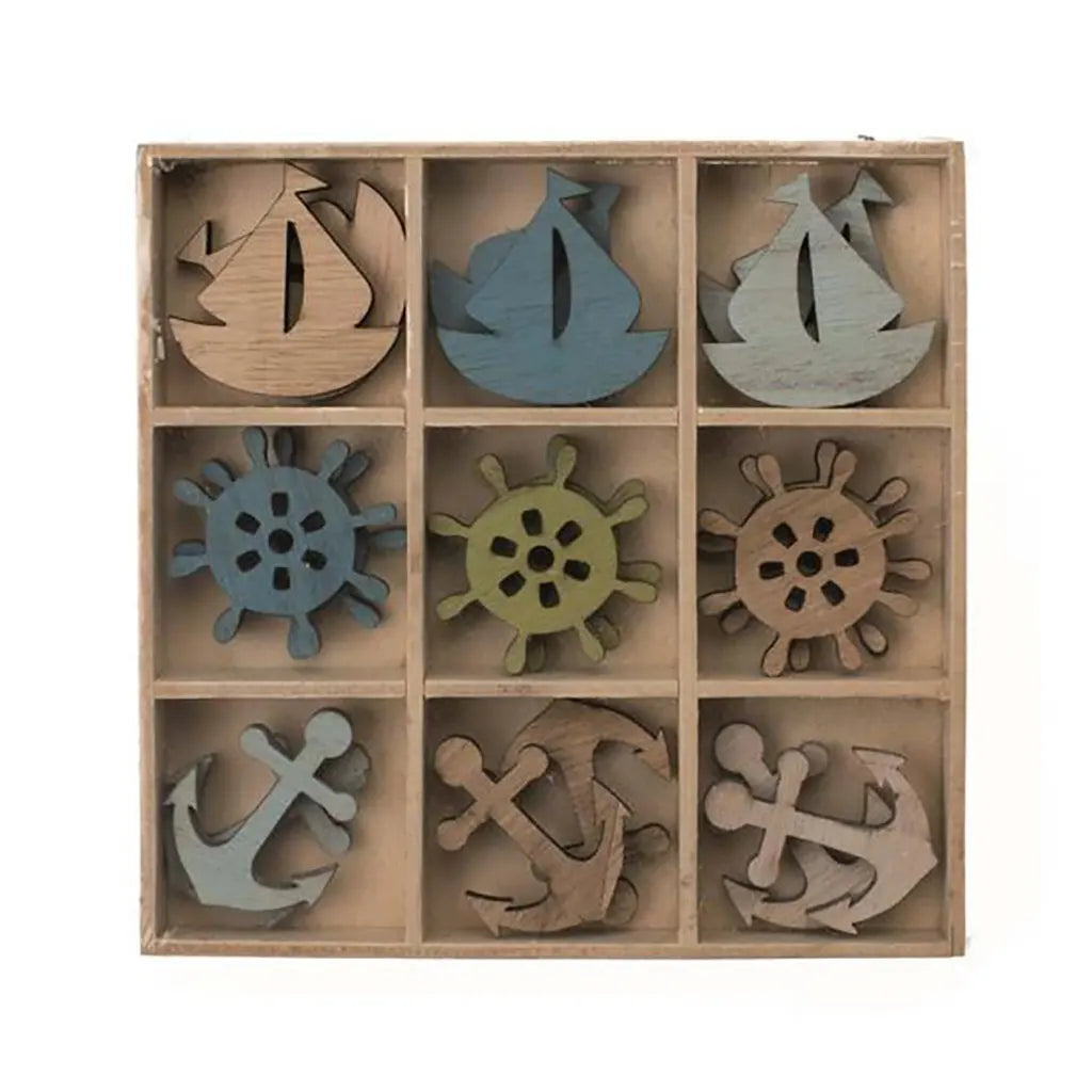Wooden Maritime Set 18pcs 4cm