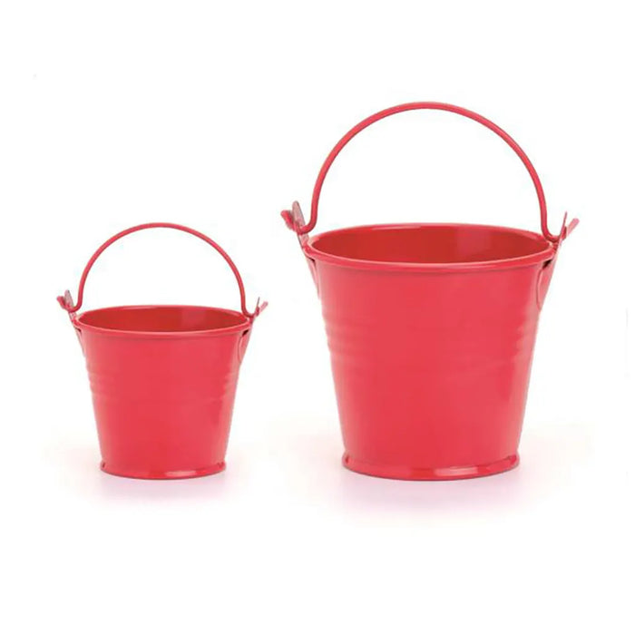 Metal bucket 6x6cm Red
