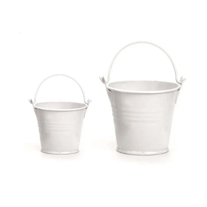 Metal bucket 6x6cm White