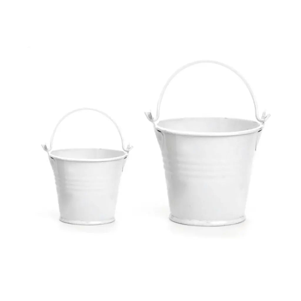 Metal bucket 8x7cm white
