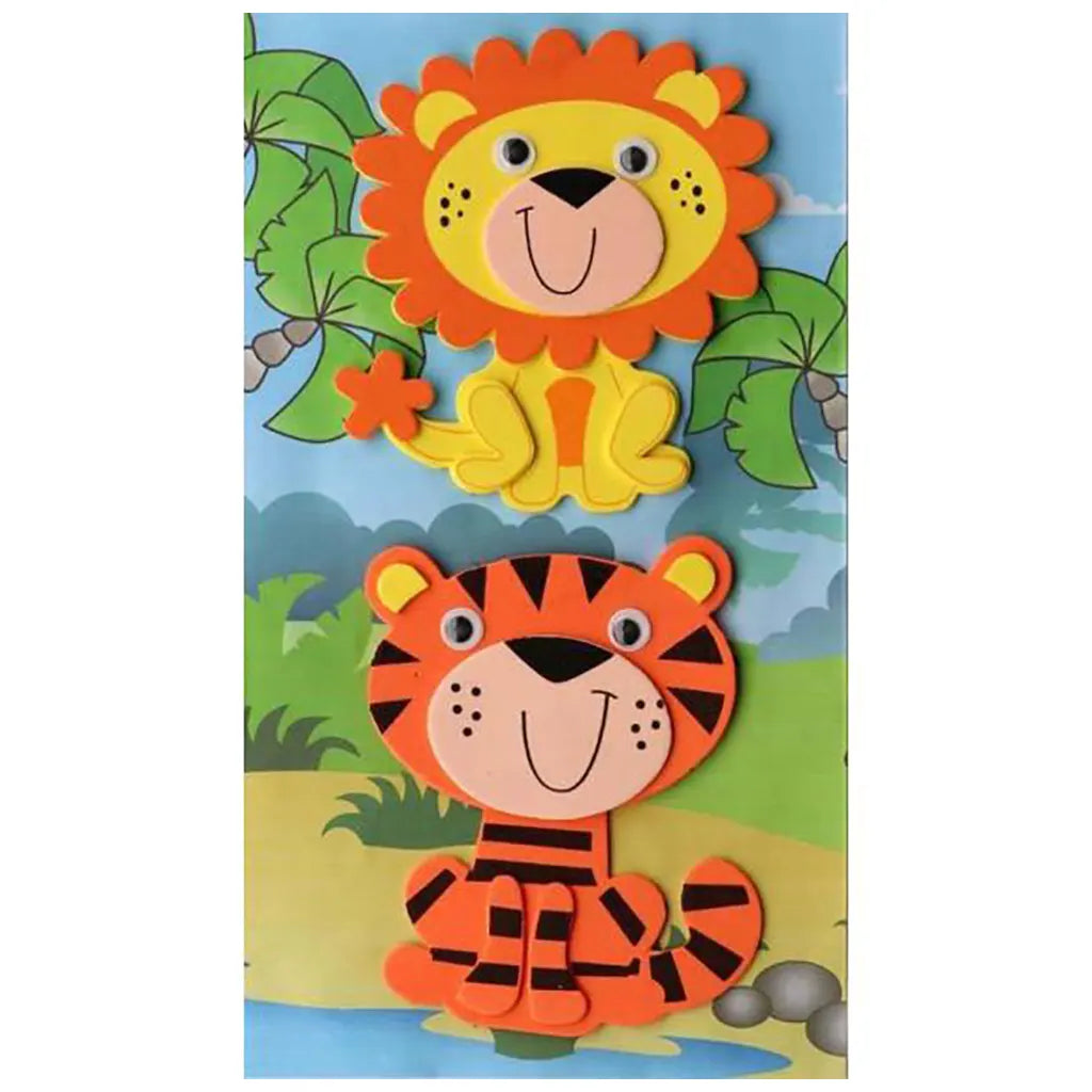 3D Foam Rubber Lion/Tiger 10x12/14x9.5cm, Self Adhesive