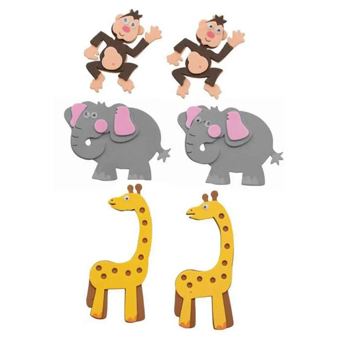 Craft Rubber Stickers 12pcs Africa 1. Self Adhesive