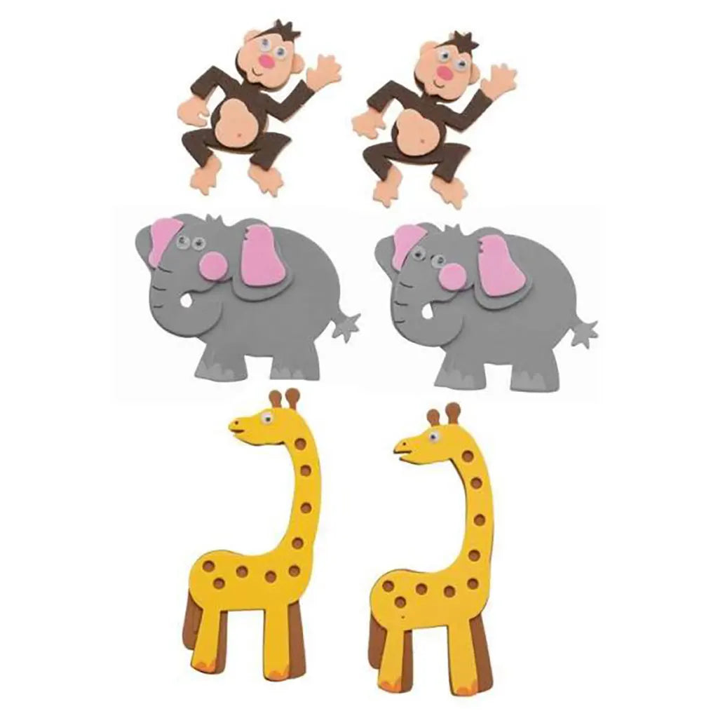 Craft Rubber Stickers 12pcs Africa 1. Self Adhesive