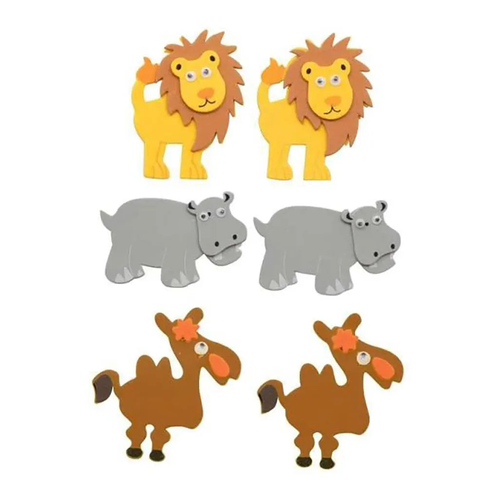 Craft Rubber Stickers 12pcs Africa 2. Self Adhesive