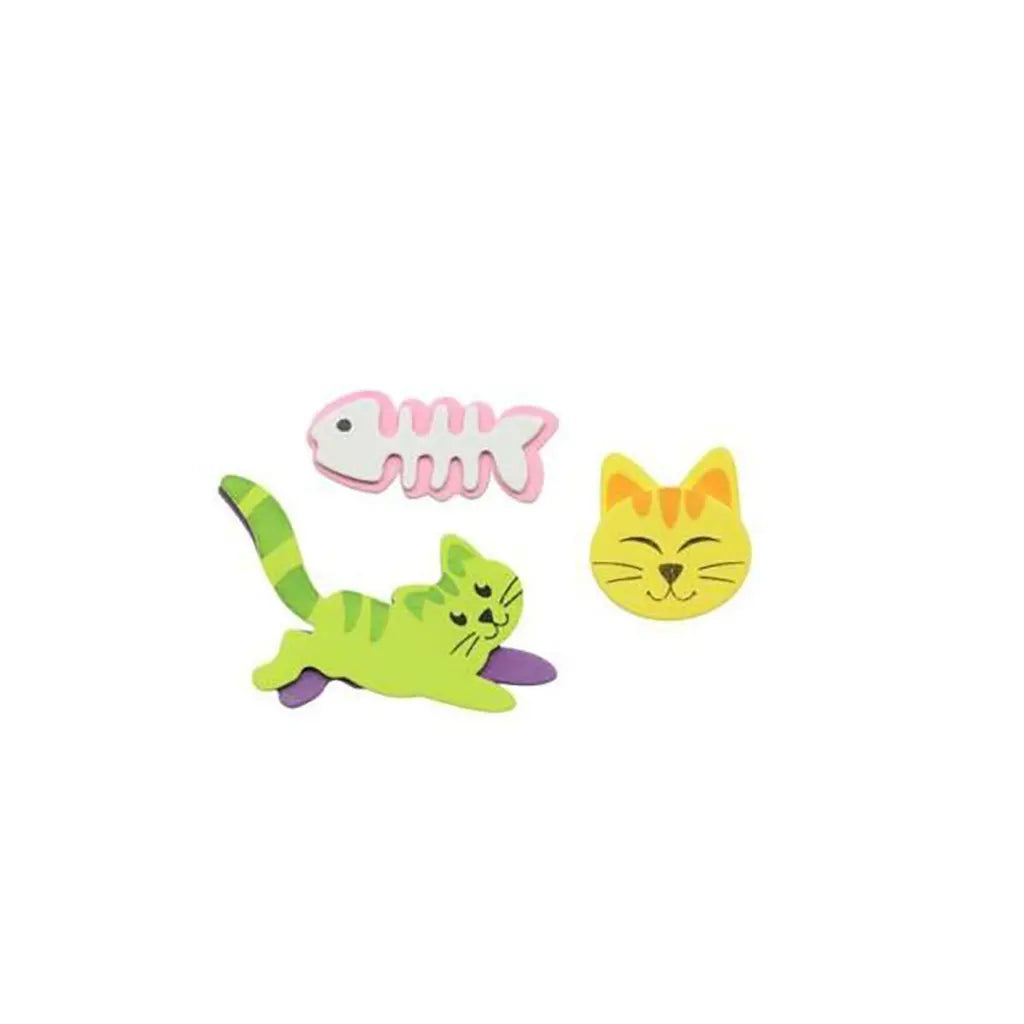 Craft Rubber Stickers 18pcs Cats Self Adhesive