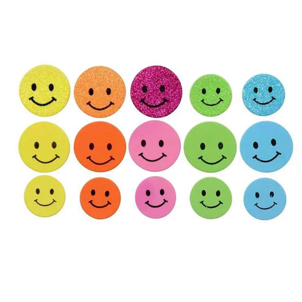 Craft Rubber Stickers 30pcs Smileys, Self Adhesive