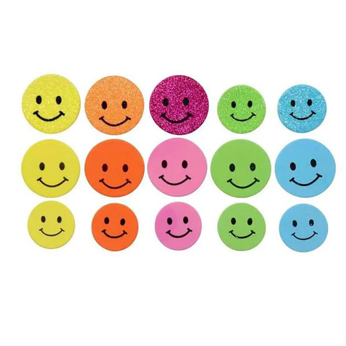Craft Rubber Stickers 30pcs Smileys, Self Adhesive