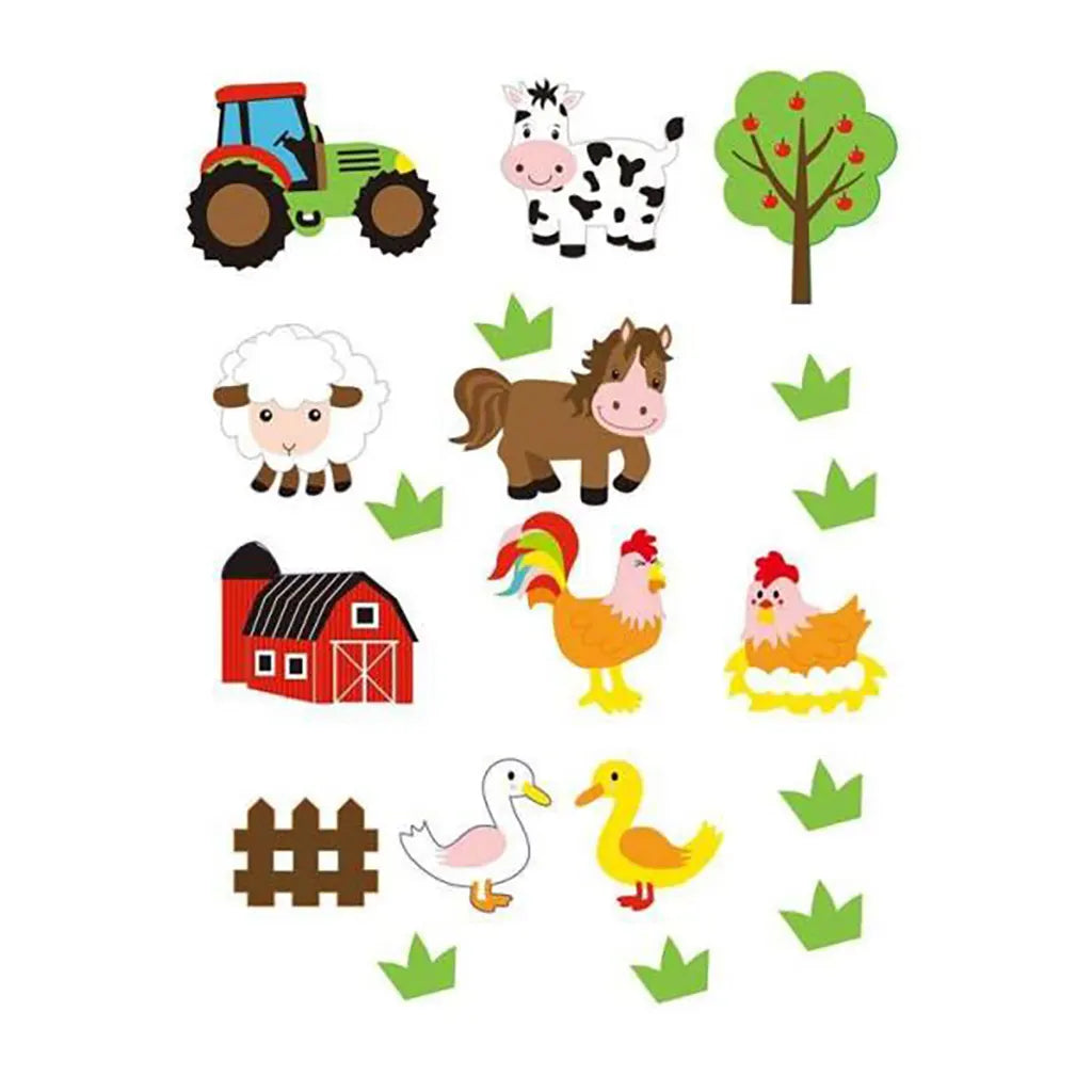 Craft Rubber Stickers 29pcs Farm, Self Adhesive