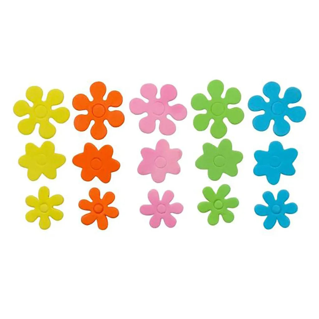 Craft Rubber Stickers 72pcs Flowers, Self Adhesive