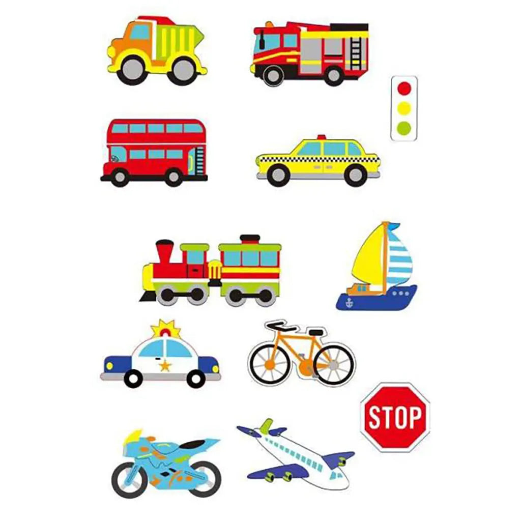 Craft Rubber Stickers 39pcs Cars, Self Adhesive