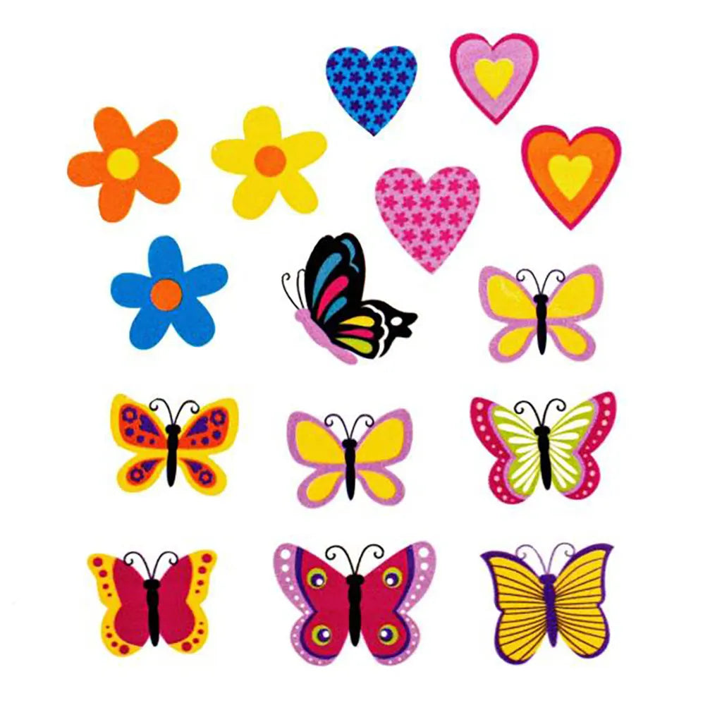 Craft Rubber Stickers 27pcs Butterflies, Self Adhesive