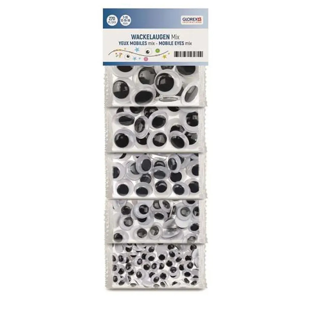 Mobile Eyes Mix. 270pcs 7.10.12.15.18mm