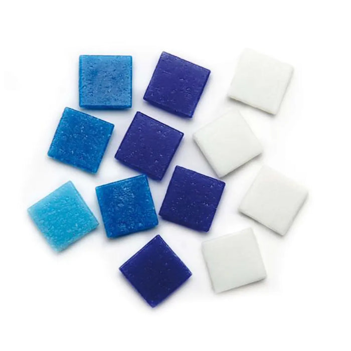 Glass Mosaic Big Pack. 600G Blue And White Assorted