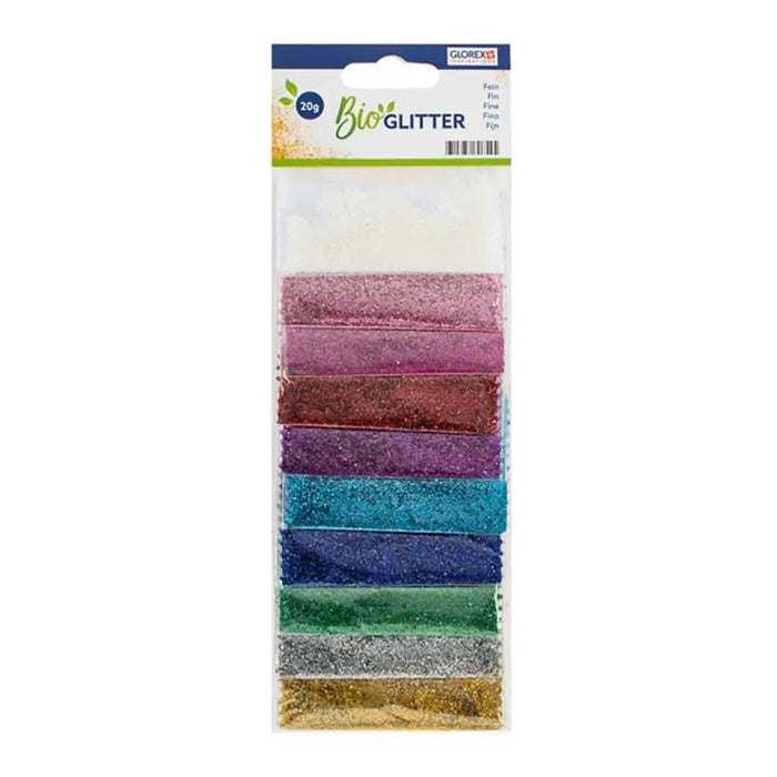 Bio Glitter Fine. 20g 10 Assorted