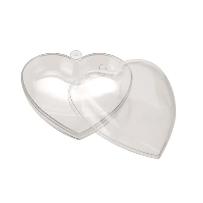 Plastic Heart Transparent 95mm with Label