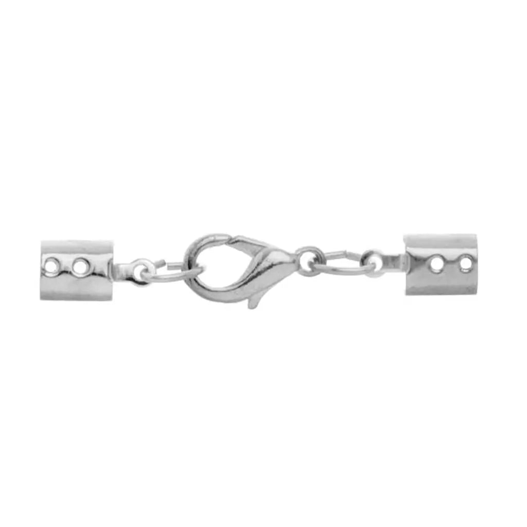 Leather Tape Clasp 3mm 1pc Silver