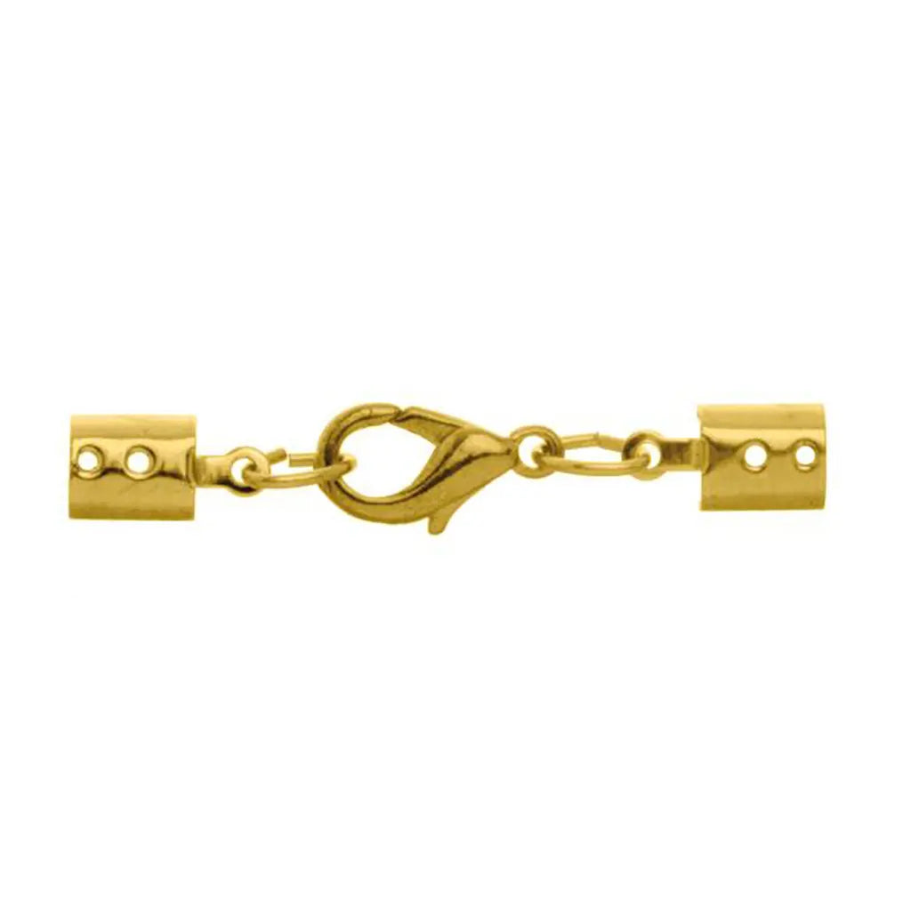 Leather Tape Clasp 3mm 1pc Gold