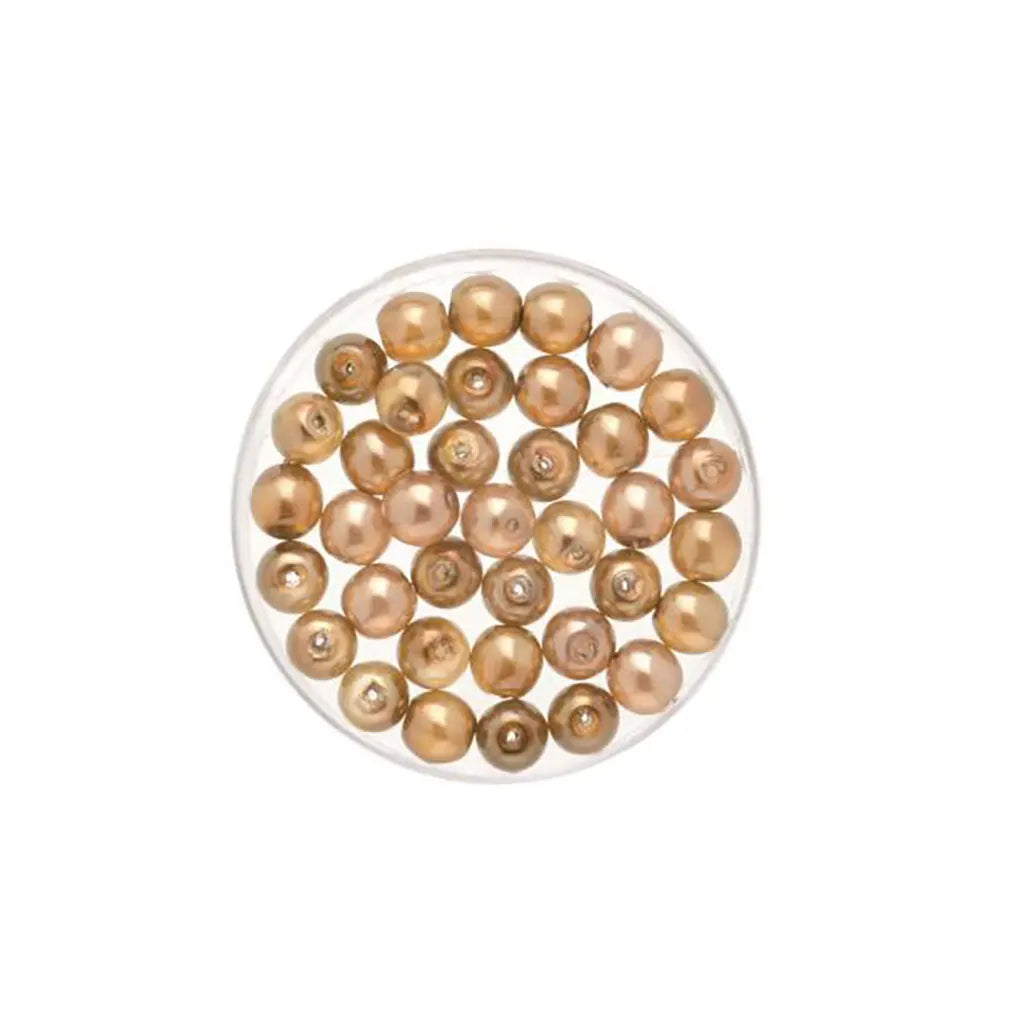 Bohemia Glass Bead 4mm Wax 75pcs, Light Brown