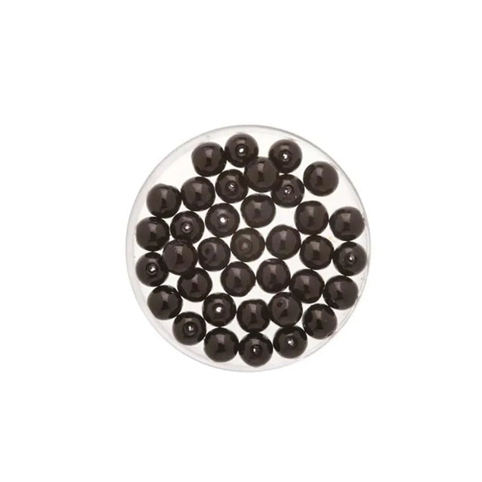 Bohemia Glass Bead 4mm Wax 75pcs, Jet