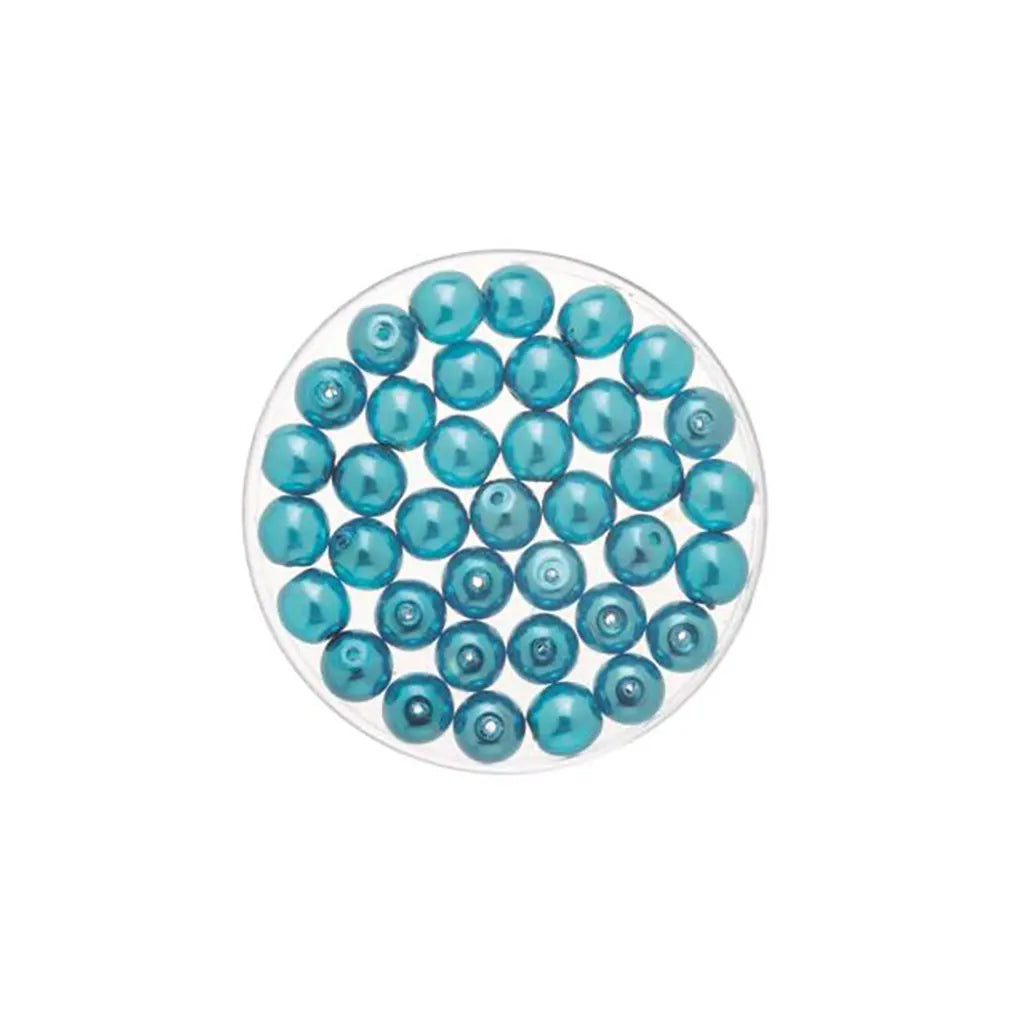 Bohemia Glass Bead 4mm Wax 75pcs, Turquoise