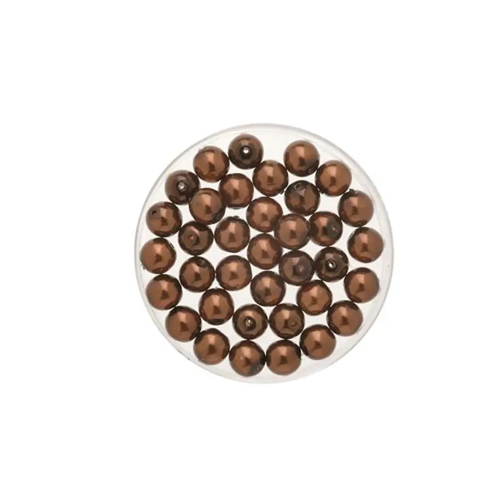 Bohemia Glass Bead 6mm Wax 50pcs, Smoked Topaz