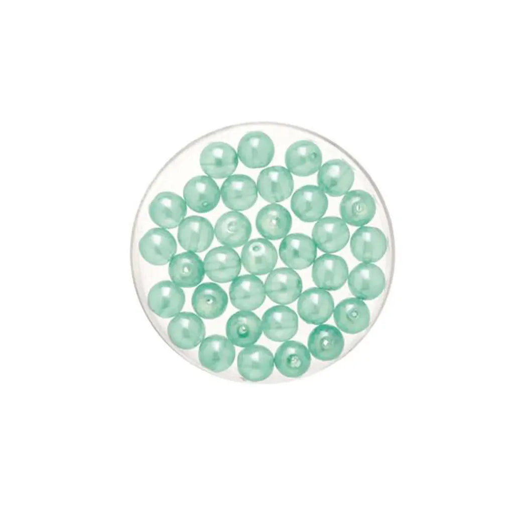 Bohemia Glass Bead 6mm Wax 50pcs, Aqua