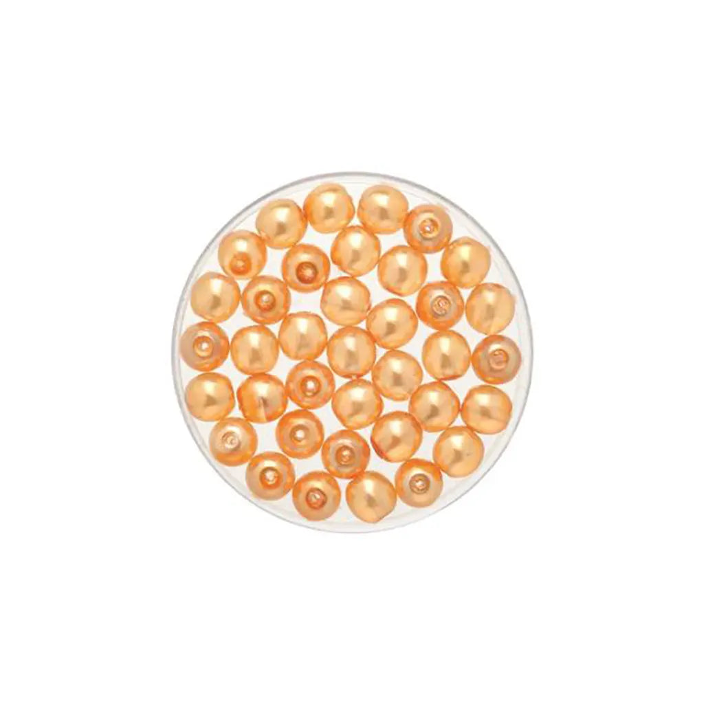 Bohemia Glass Bead 6mm Wax 50pcs, Golden Shadow
