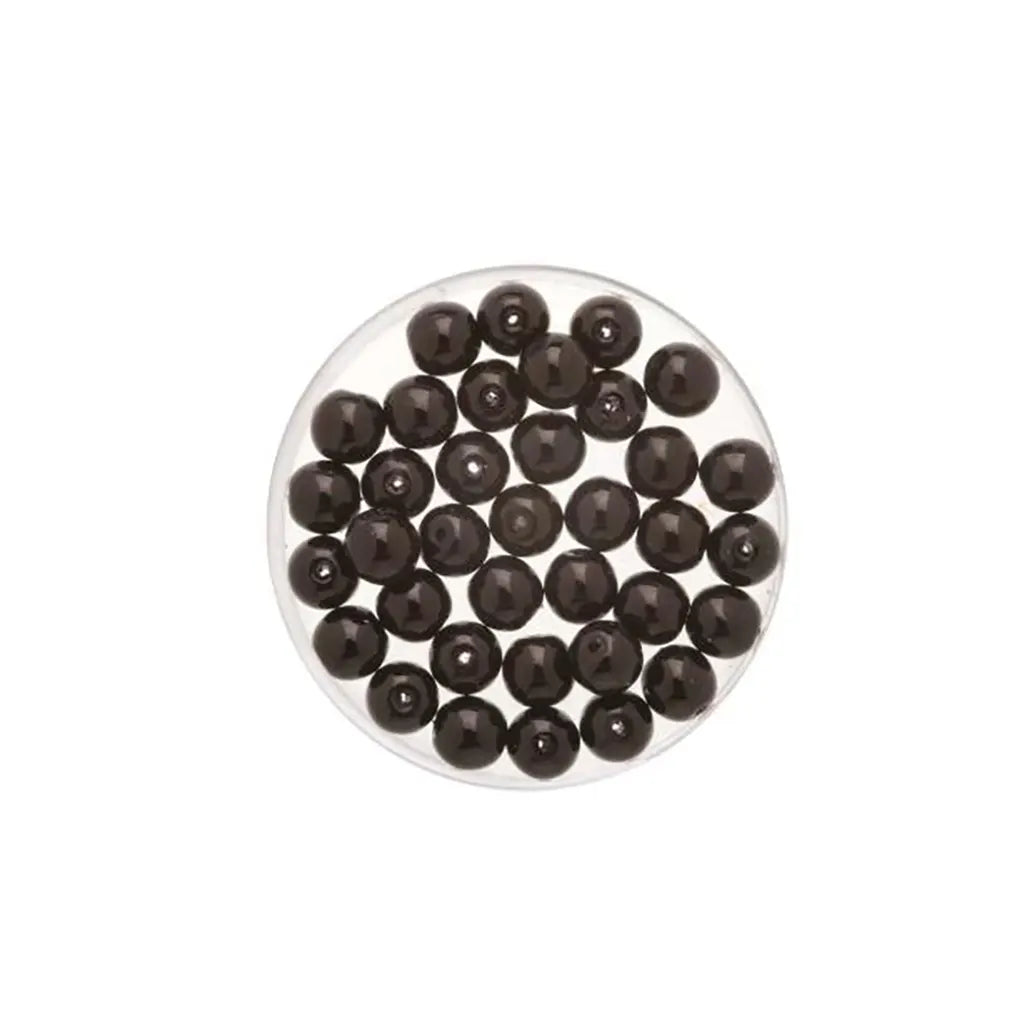 Bohemia Glass Bead 6mm Wax 50pcs, Jet
