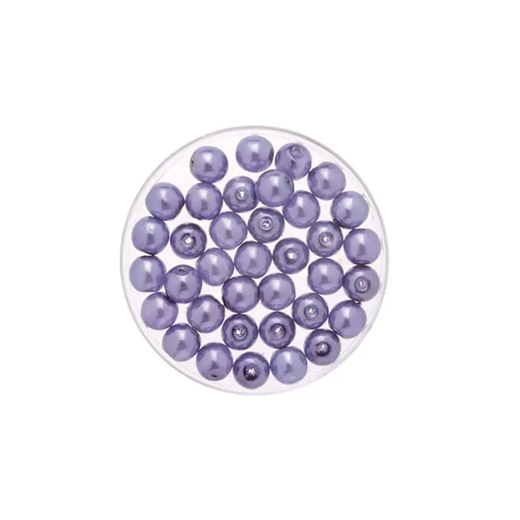 Bohemia Glass Bead 6mm Wax 50pcs, Violet