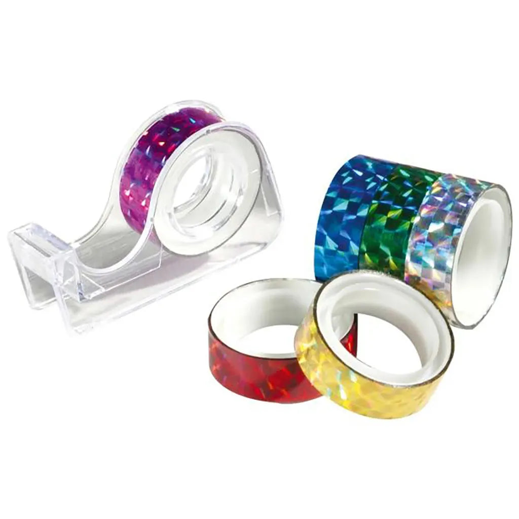 Holographic Adhesive Film 12mmx2M. 6 Rolls Assorted