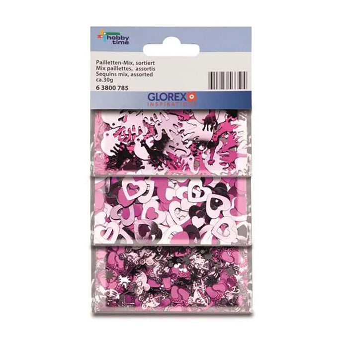 Sequins Mix Pink/Fuchsia Assorted, 30G