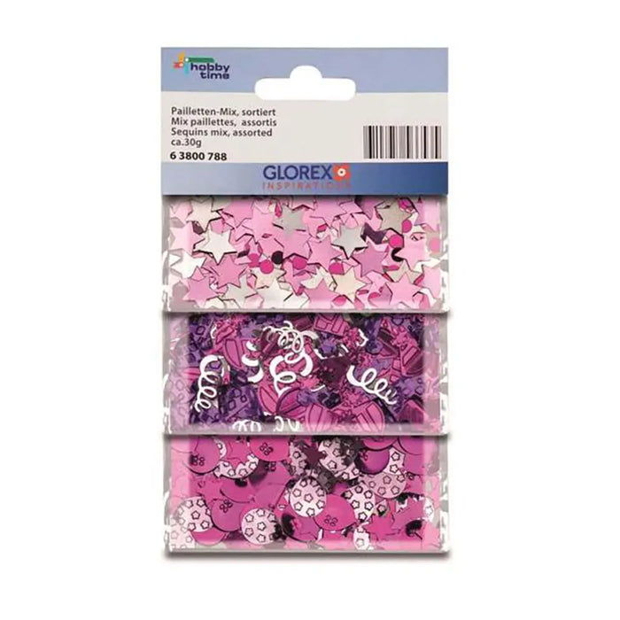 Sequins Mix Pink/Lilac Assorted 30G
