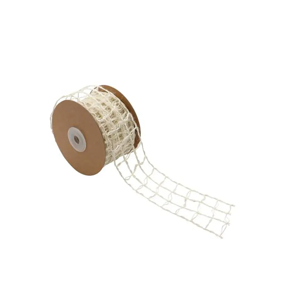 Jute Ribbon with Wire 5X500cm, White