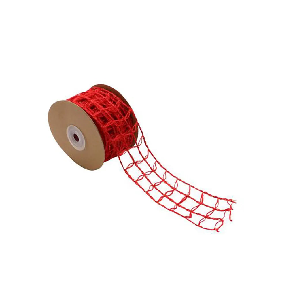 Jute Ribbon with Wire 5X500cm, Red