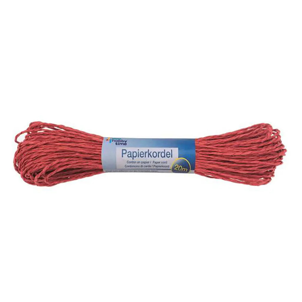 Paper Cord 20Mx1mm, Red