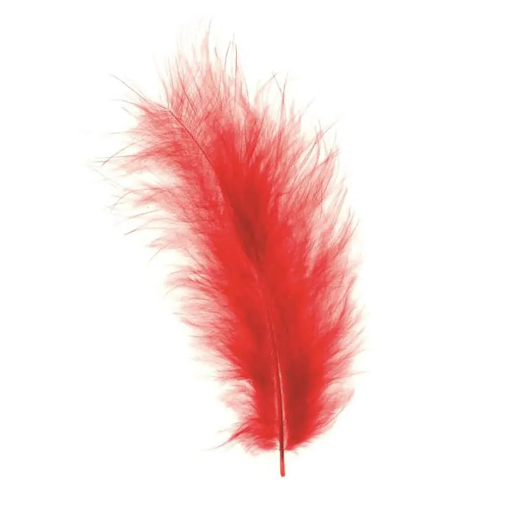 Marabou Feathers 15pcs, Red