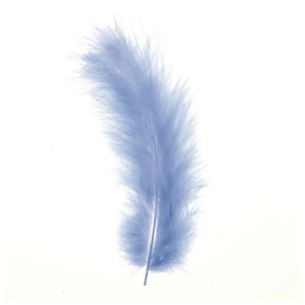Marabou Feathers 15pcs, Light Blue