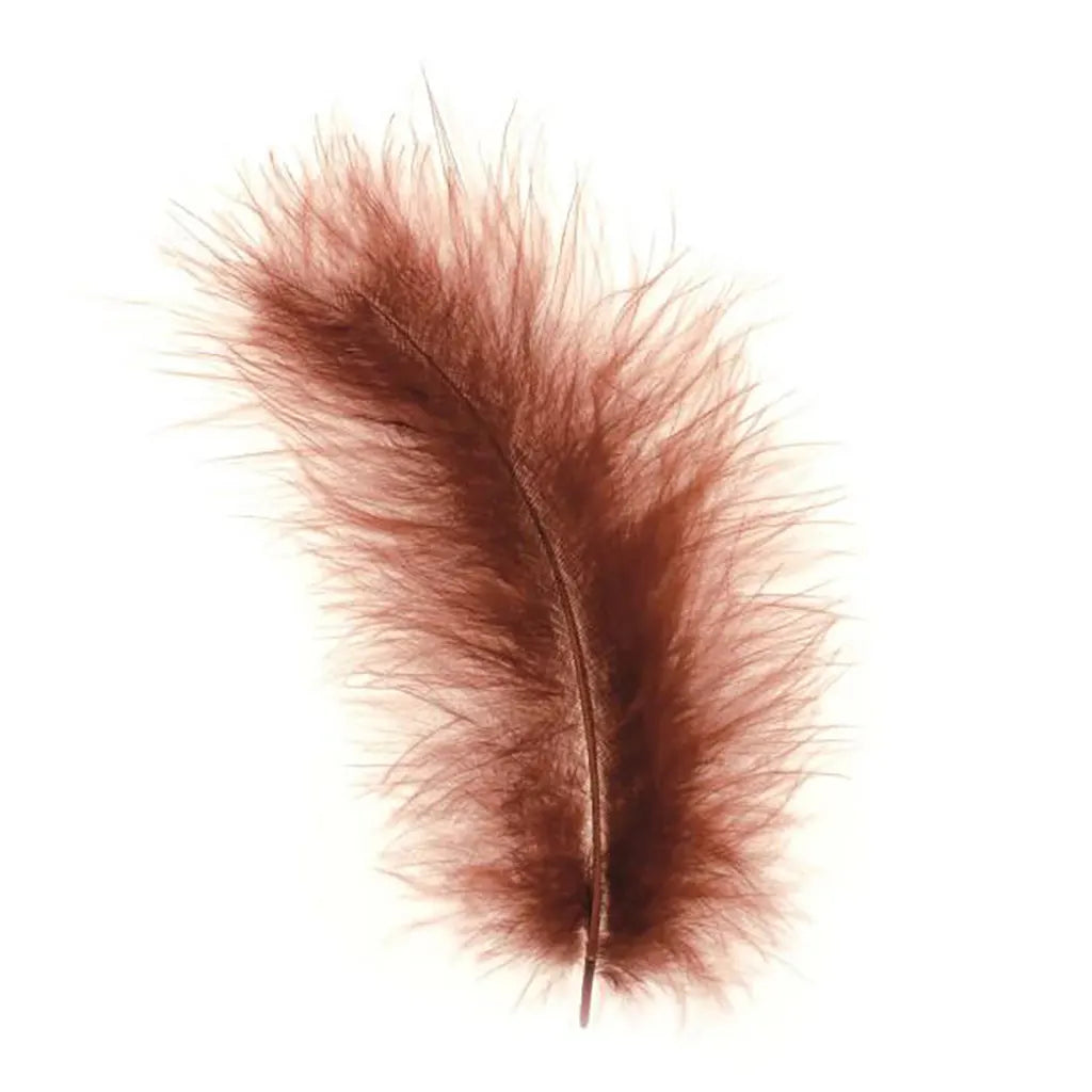 Marabou Feathers 15pcs, Brown