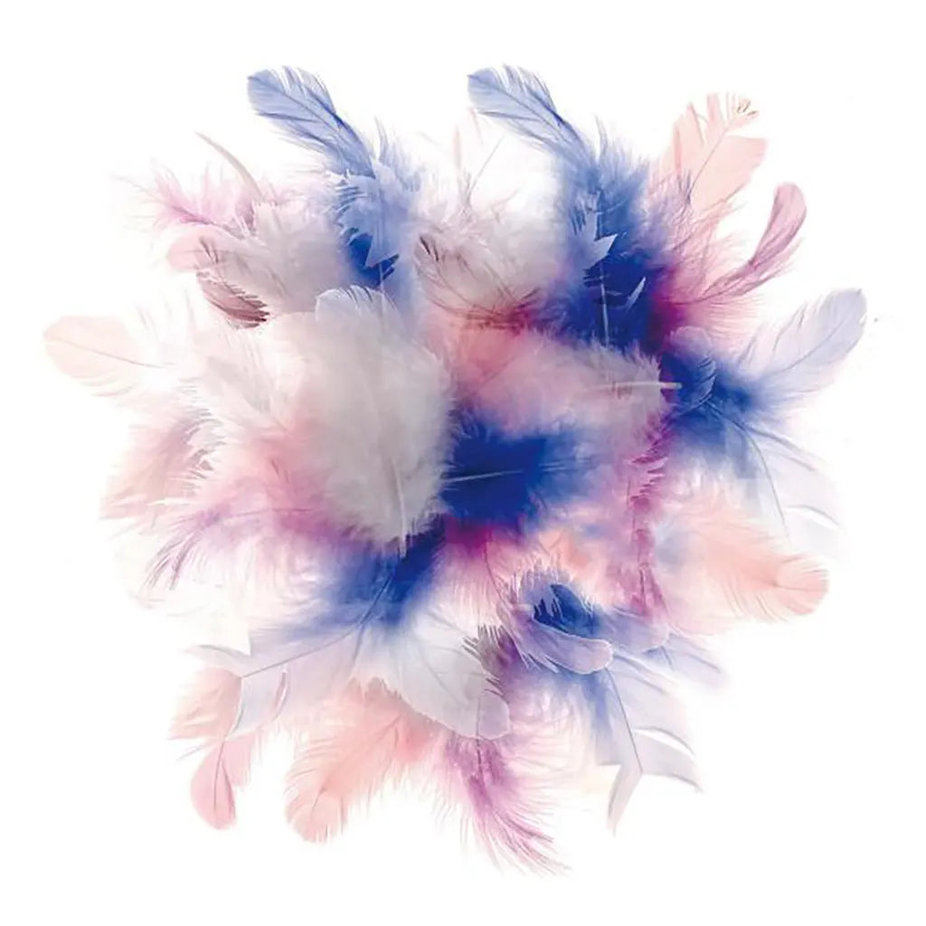 Deco Feathers 10G, White-Pink-Purple-Light Blue