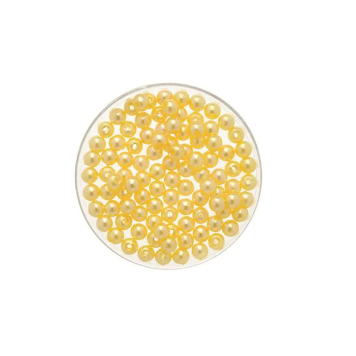 Wax Beads 4mm 100pcs, Light Yellow