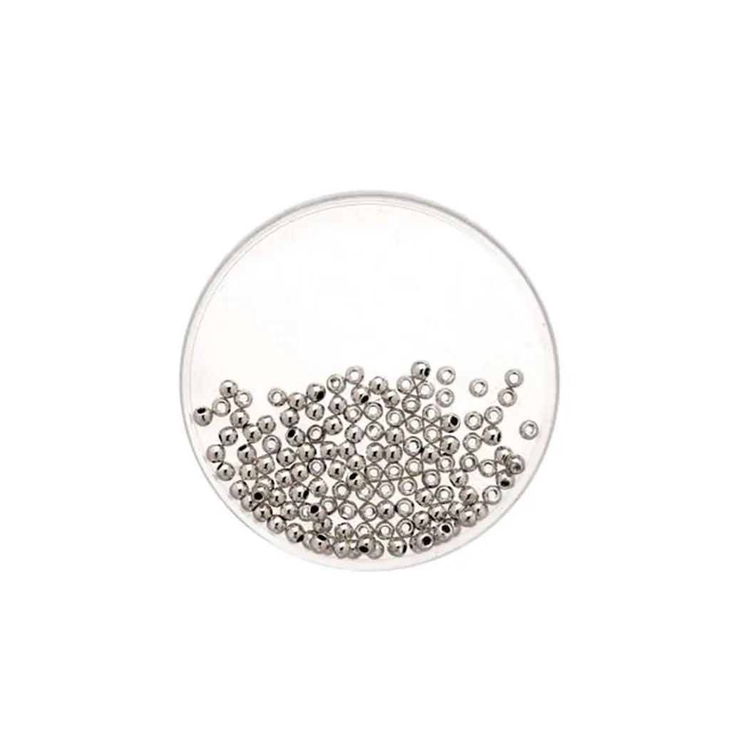 Metallic Beads 4mm 80pcs, Silver