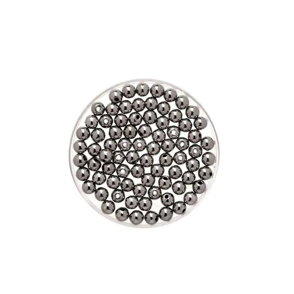 Metallic Beads 6mm 35pcs, Drak Grey