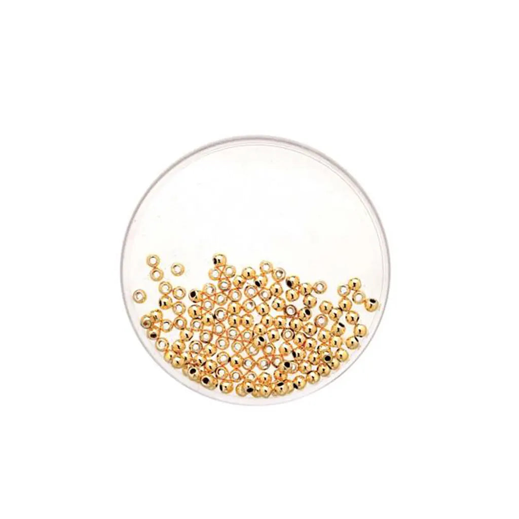 Metallic Beads 2.5mm 125pcs, Gold