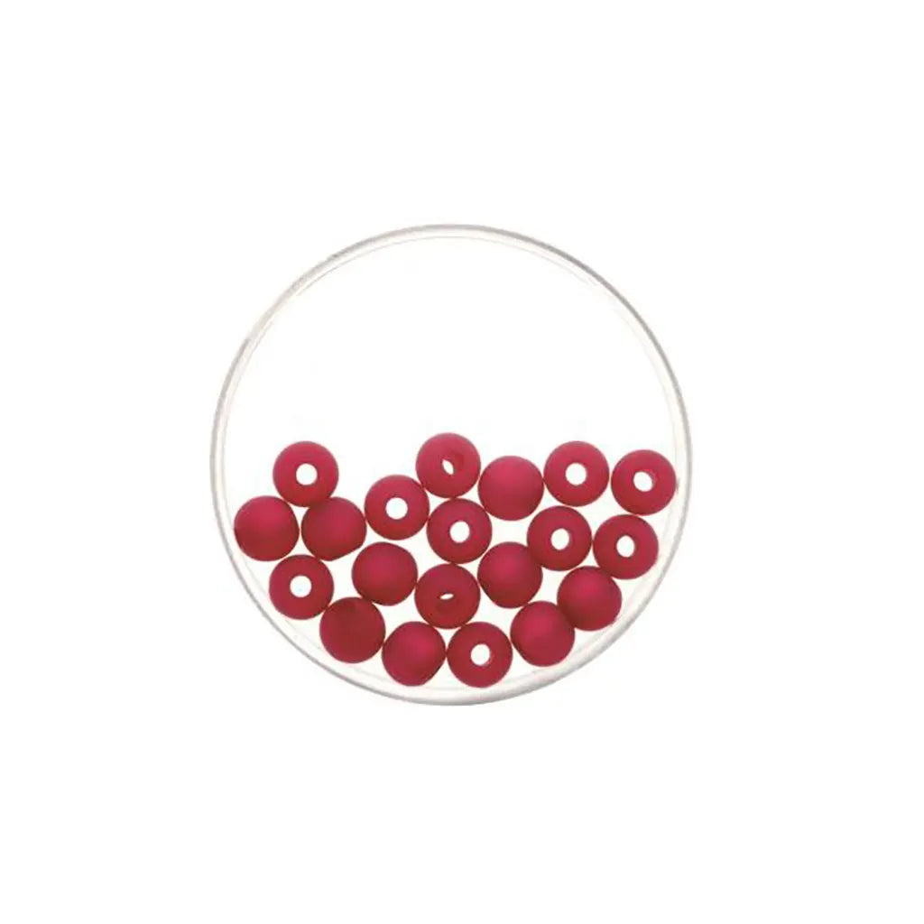 Bead 6mm Polaris Mat 20pcs, Raspberry