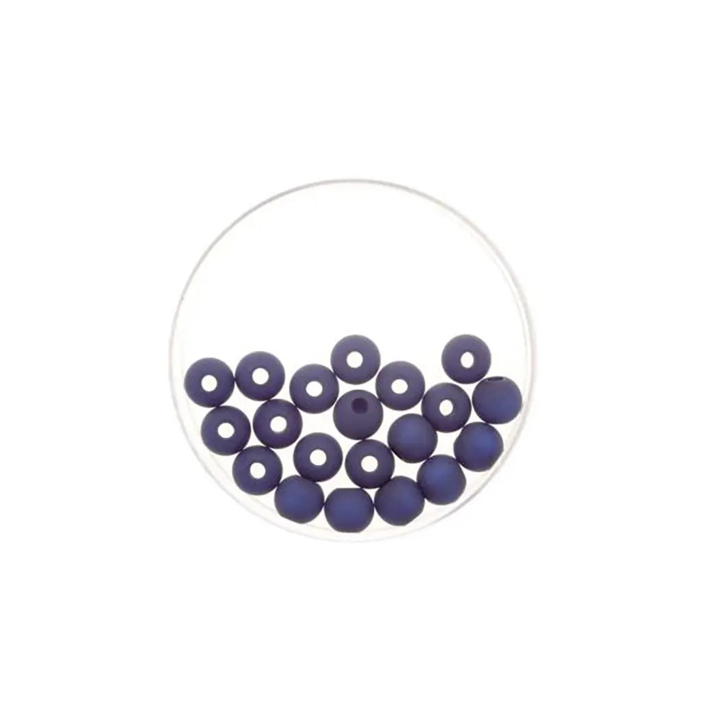 Bead 6mm Polaris Mat 20pcs, Drak Blue